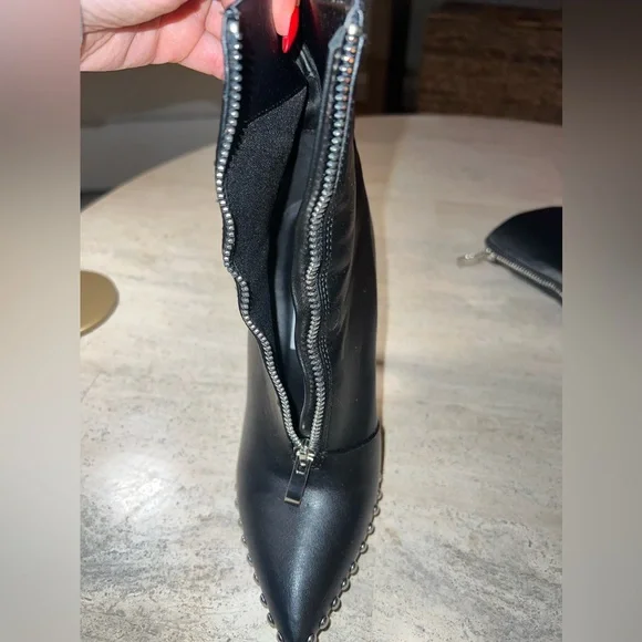 STEVE MADDEN Worthy Ankle Zip Up Booties Stiletto Studded Heels Black Size 7 - Picture 13 of 13